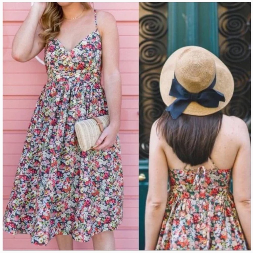 JCrew with Liberty of London Sweet Heart Floral Midi Dress
